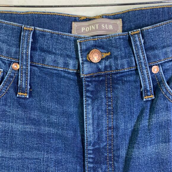POINT SUR J CREW Jeans 30 Wide Leg Crop High Rise Denim 5 Pocket Zip Fly Casual - Picture 3 of 14